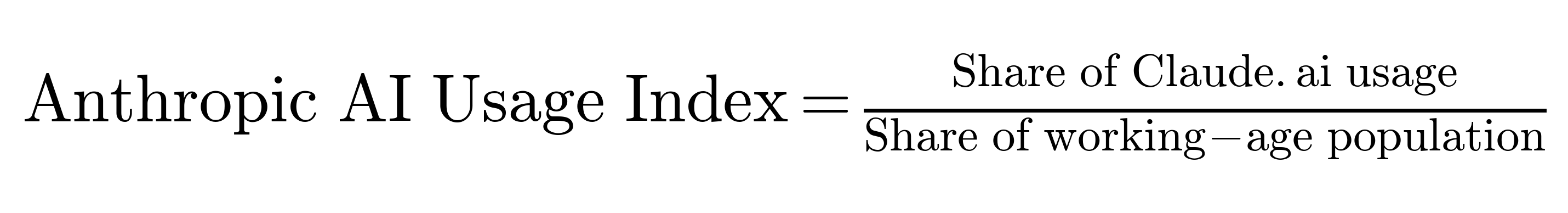 Anthropic AI Usage Index equation